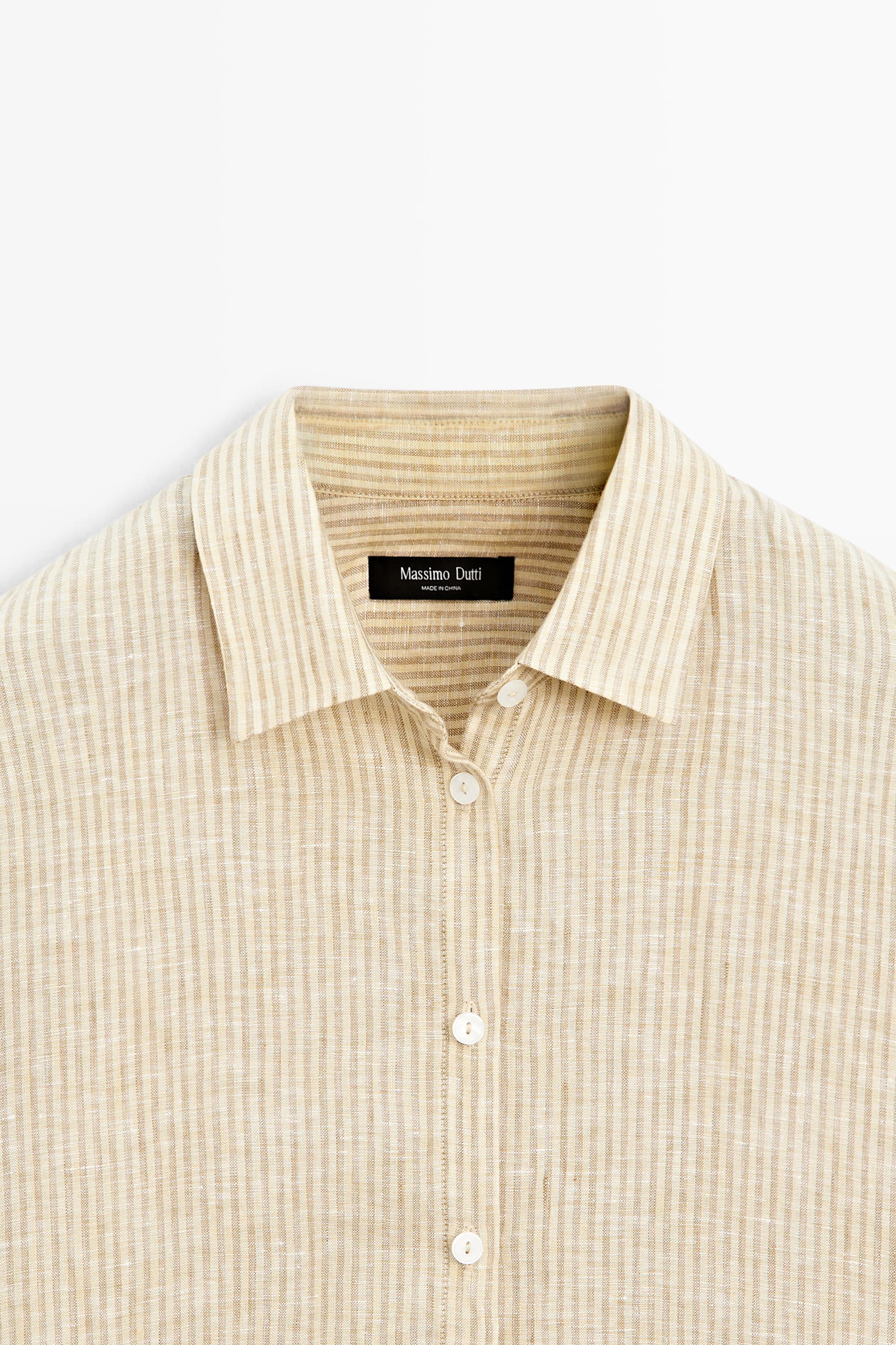 100% linen striped shirt